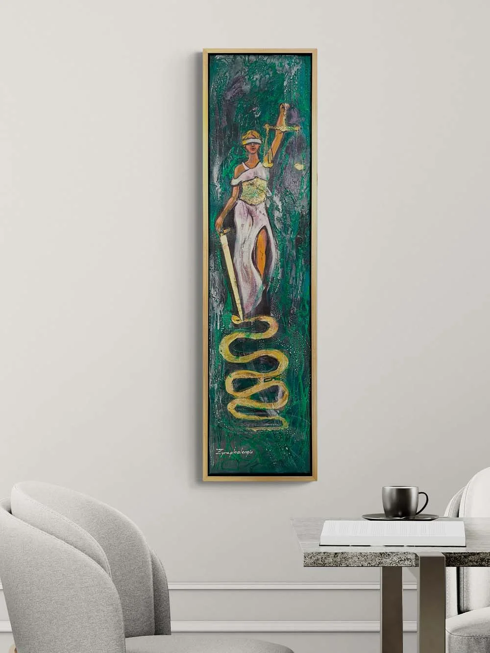 Scales and Sword Oil Painting