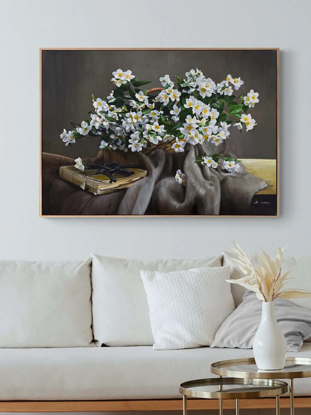 Sepette Yaseminler Yağlı Boya Tablosu