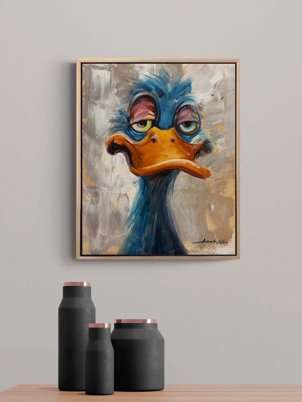 Huysuz Ördek Yağlı Boya Tablosu