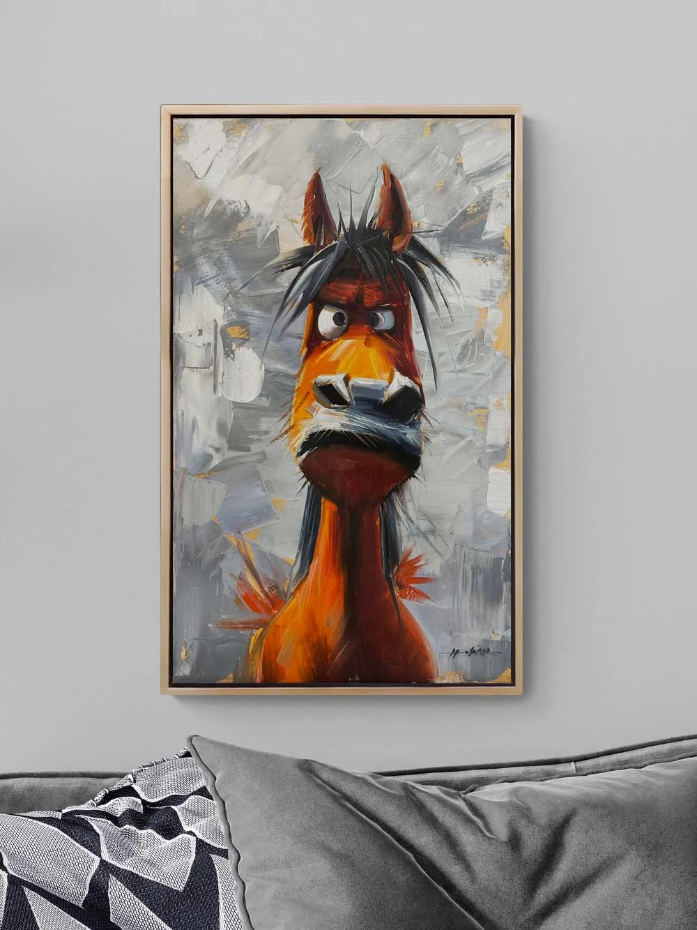 Şaşı At Yağlı Boya Tablosu