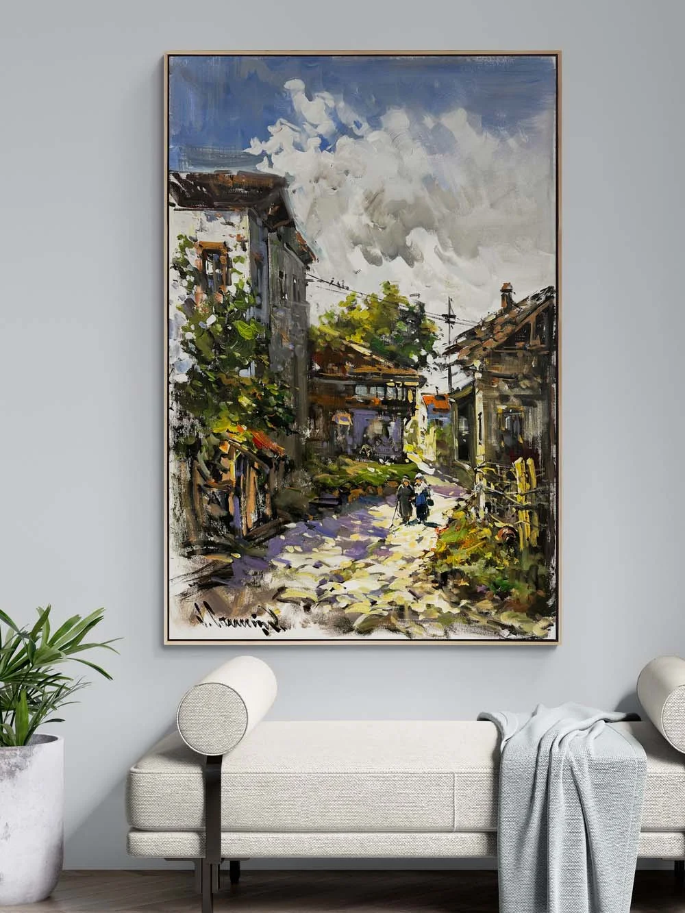 Eski Zamanın Sokakları Yağlı Boya Tablosu