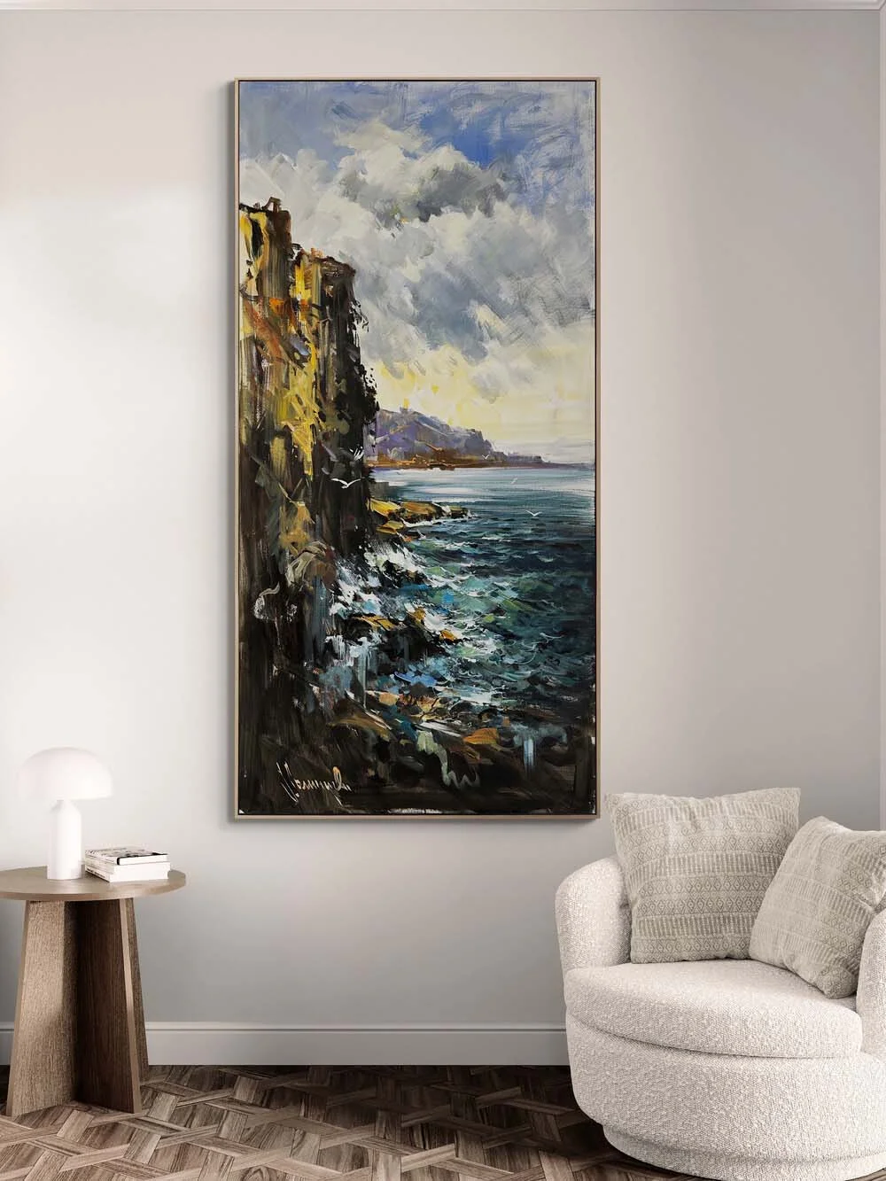 Sarp Kayalardan Deniz Yağlı Boya Tablosu