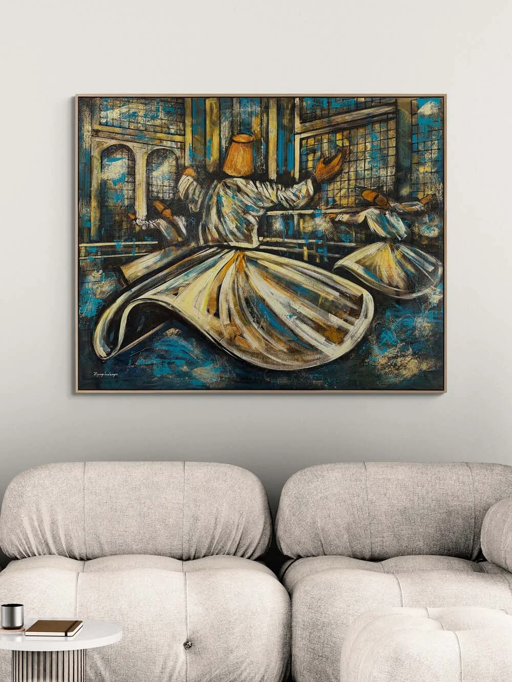 Ruhun Yolculuğu Semazenler Yağlı Boya Tablosu