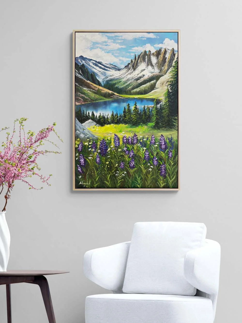 Yeşilin Kucakladığında Yağlı Boya Tablosu