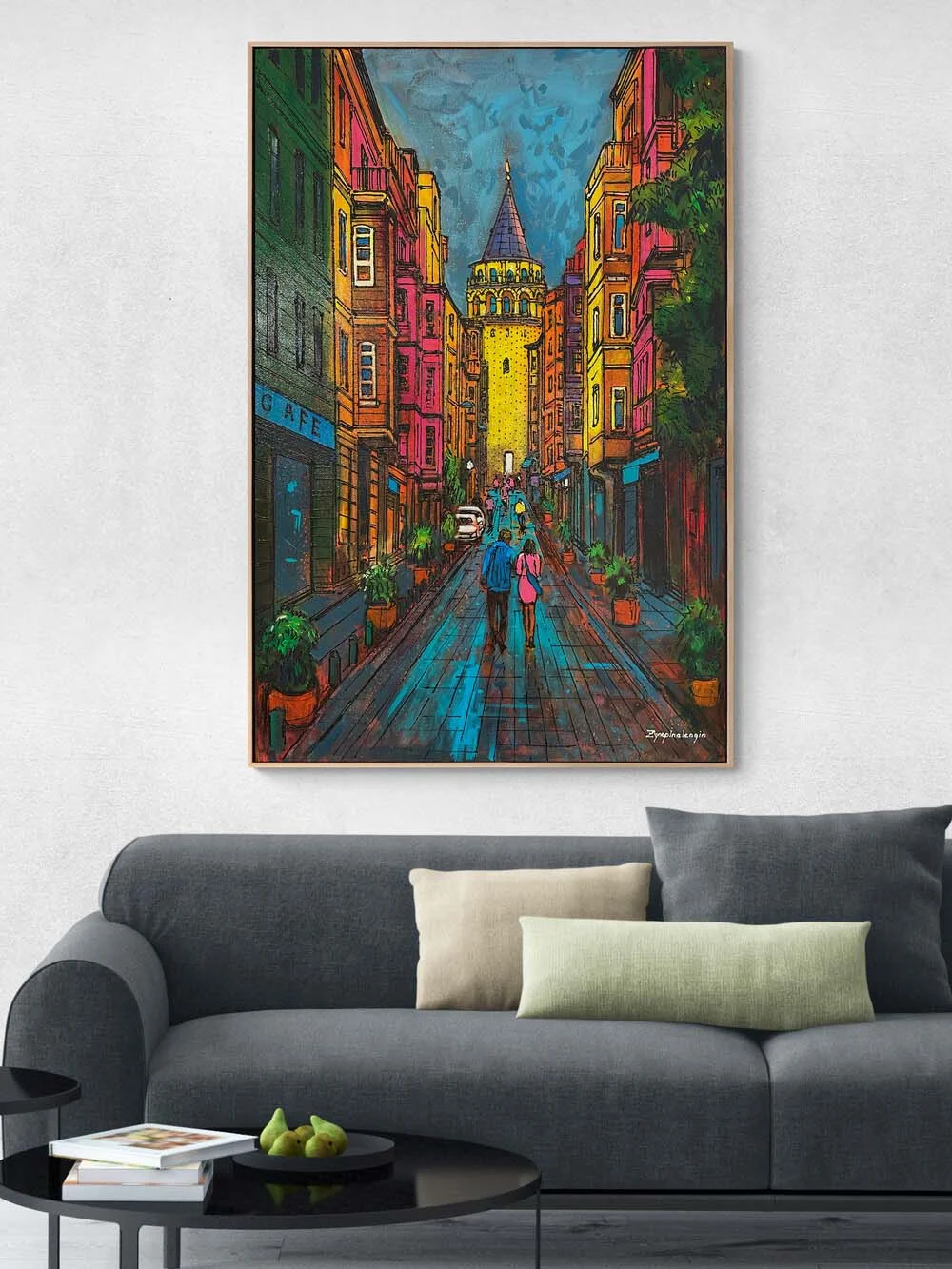 A Day in Galata Oil Painting