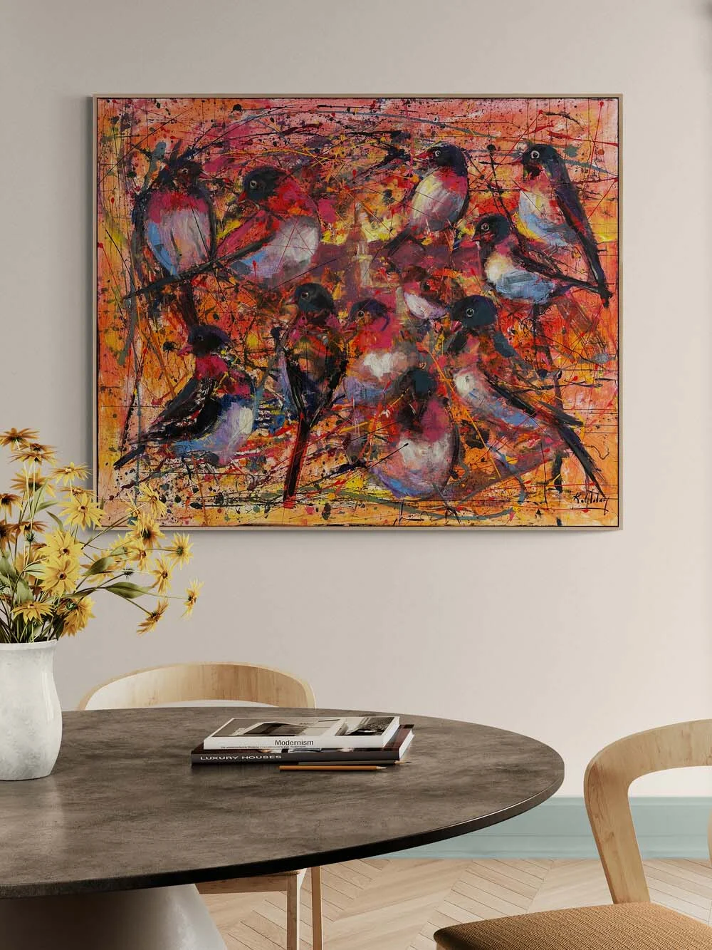 Kız Kulesinde Kanatlar Yağlı Boya Tablosu