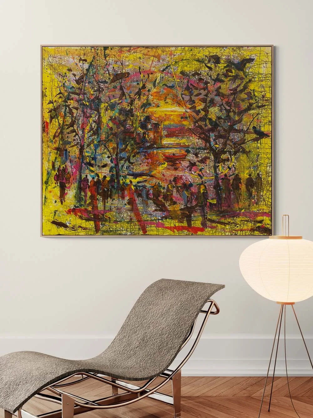 Ortaköyde Günbatımı Yağlı Boya Tablosu