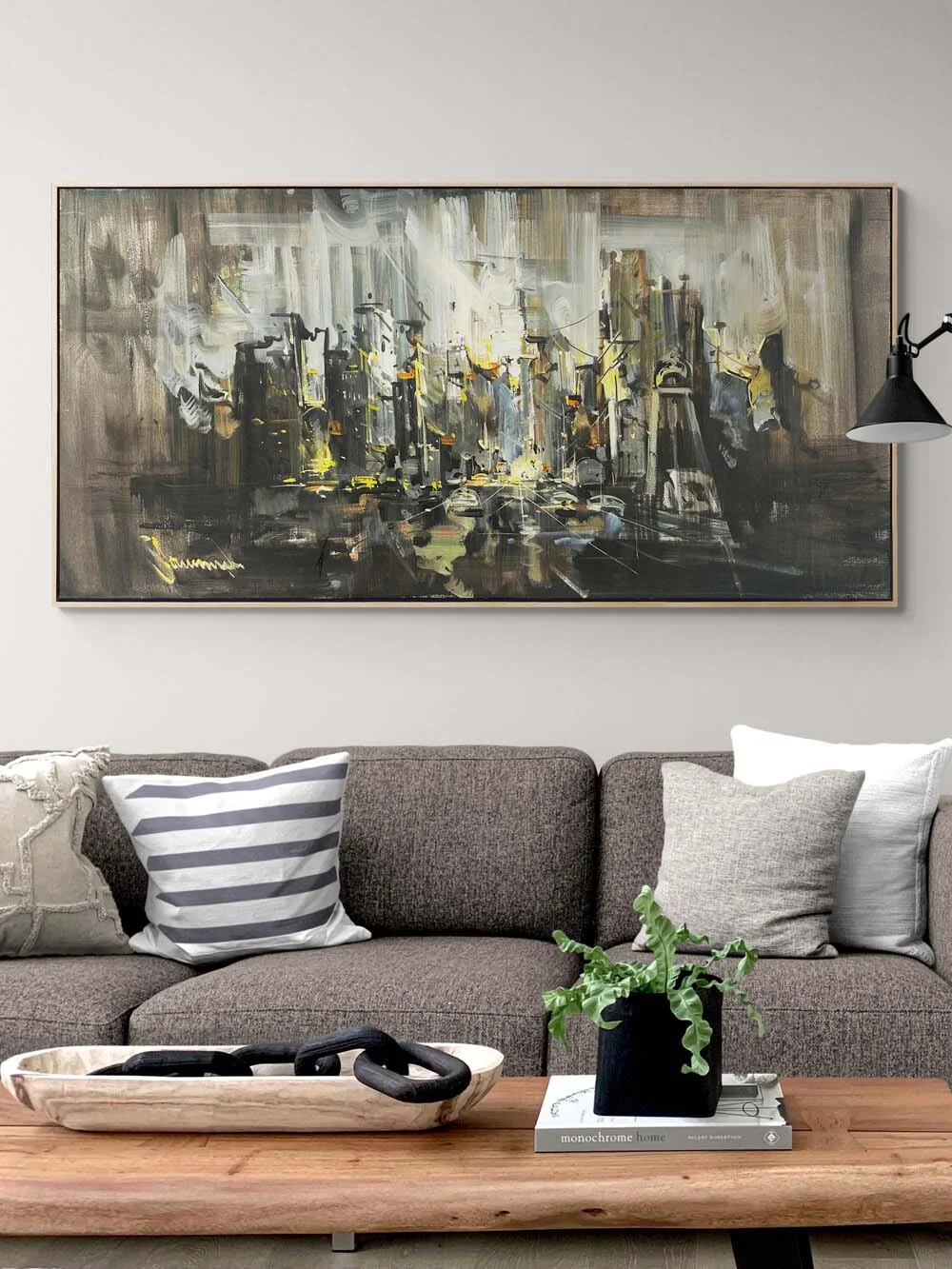 Şehirde Yanlızlık Yağlı Boya Tablosu