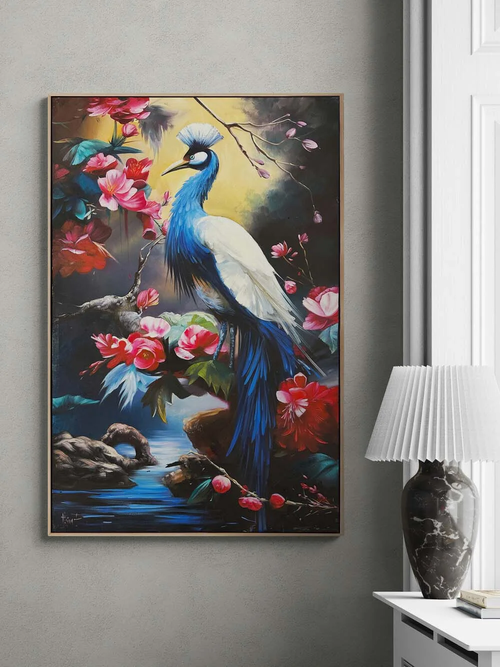 Tavus Kuşu ve Kayıp Bahar Yağlı Boya Tablosu