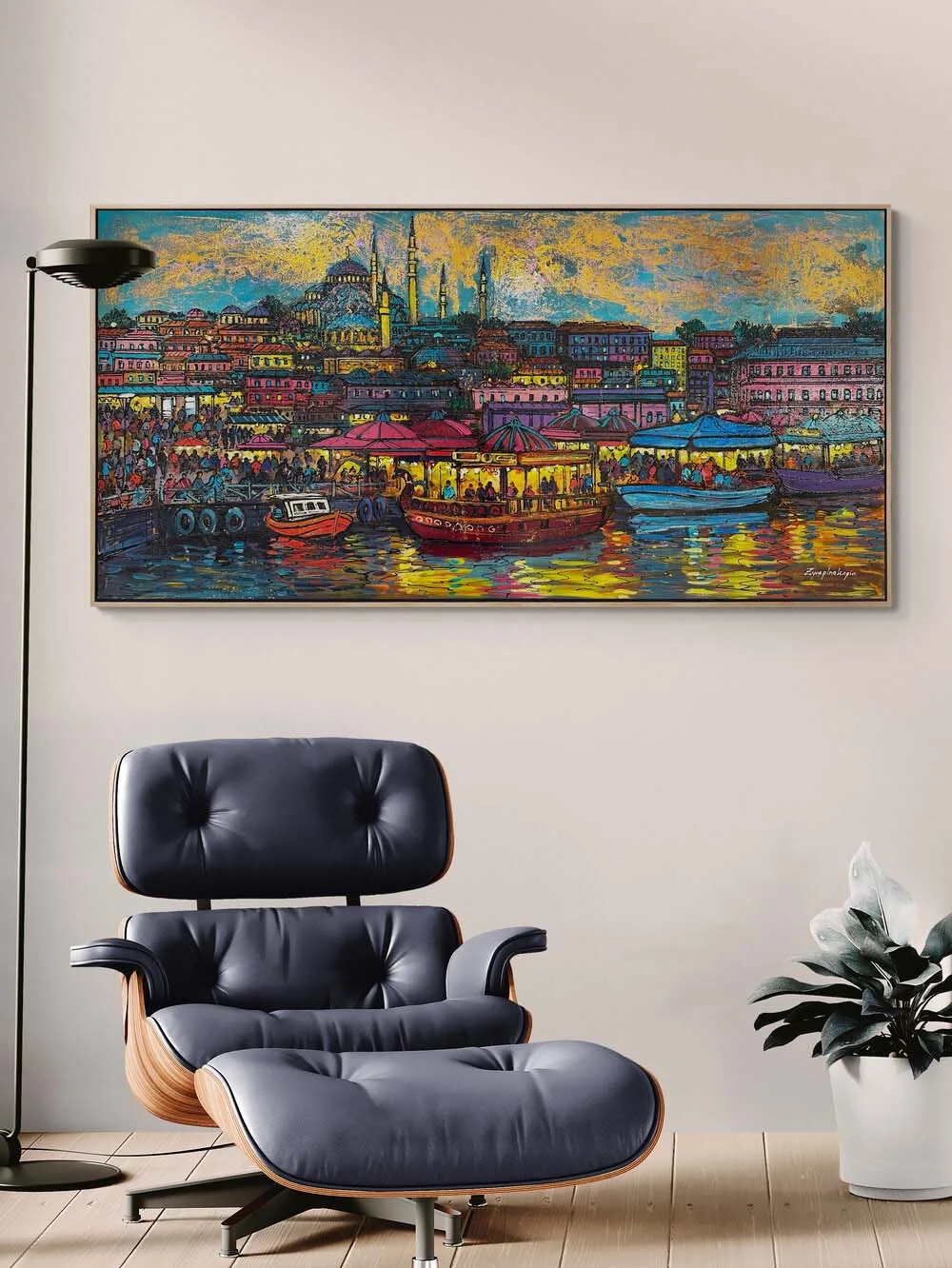 Historical Fishermen of Eminönü Oil Painting
