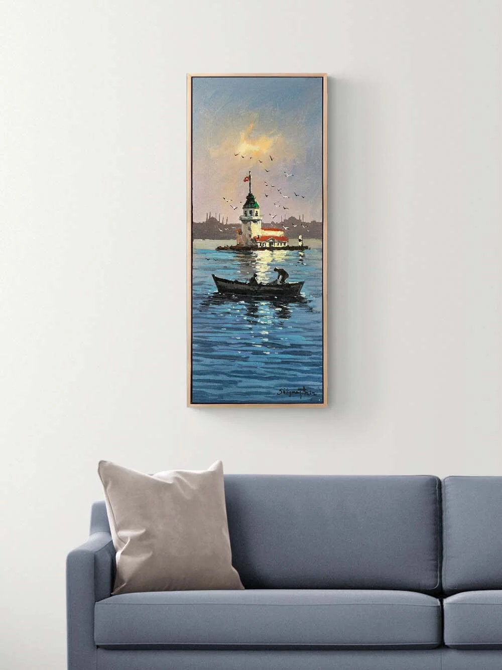 Kız Kulesine Yolculuk Yağlı Boya Tablosu