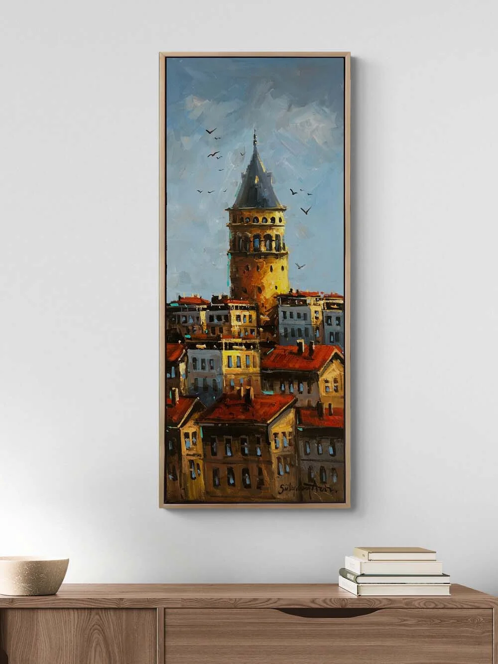 Galatanın Gölgesinde Yağlı Boya Tablosu