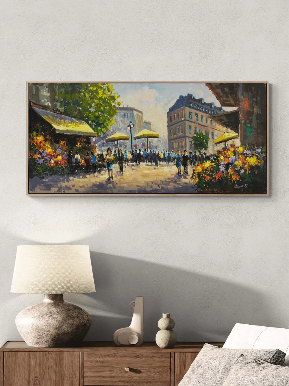 Sound of the Flower Market Oil Painting
