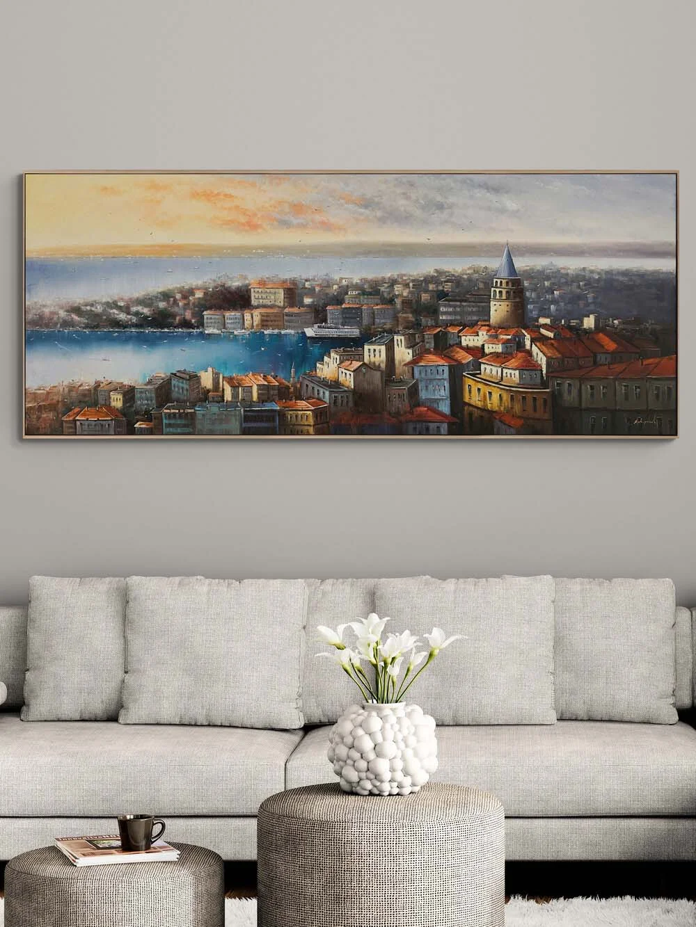 Bir İstanbul Manzarası Yağlı Boya Tablosu