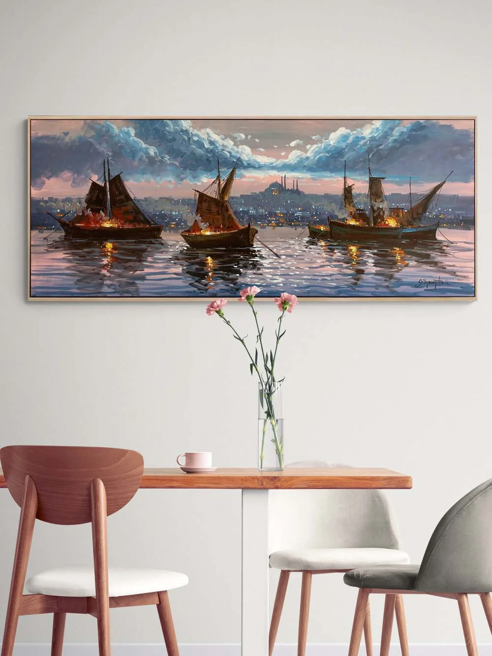 Night Sparkle of the Bosphorus Oil Painting