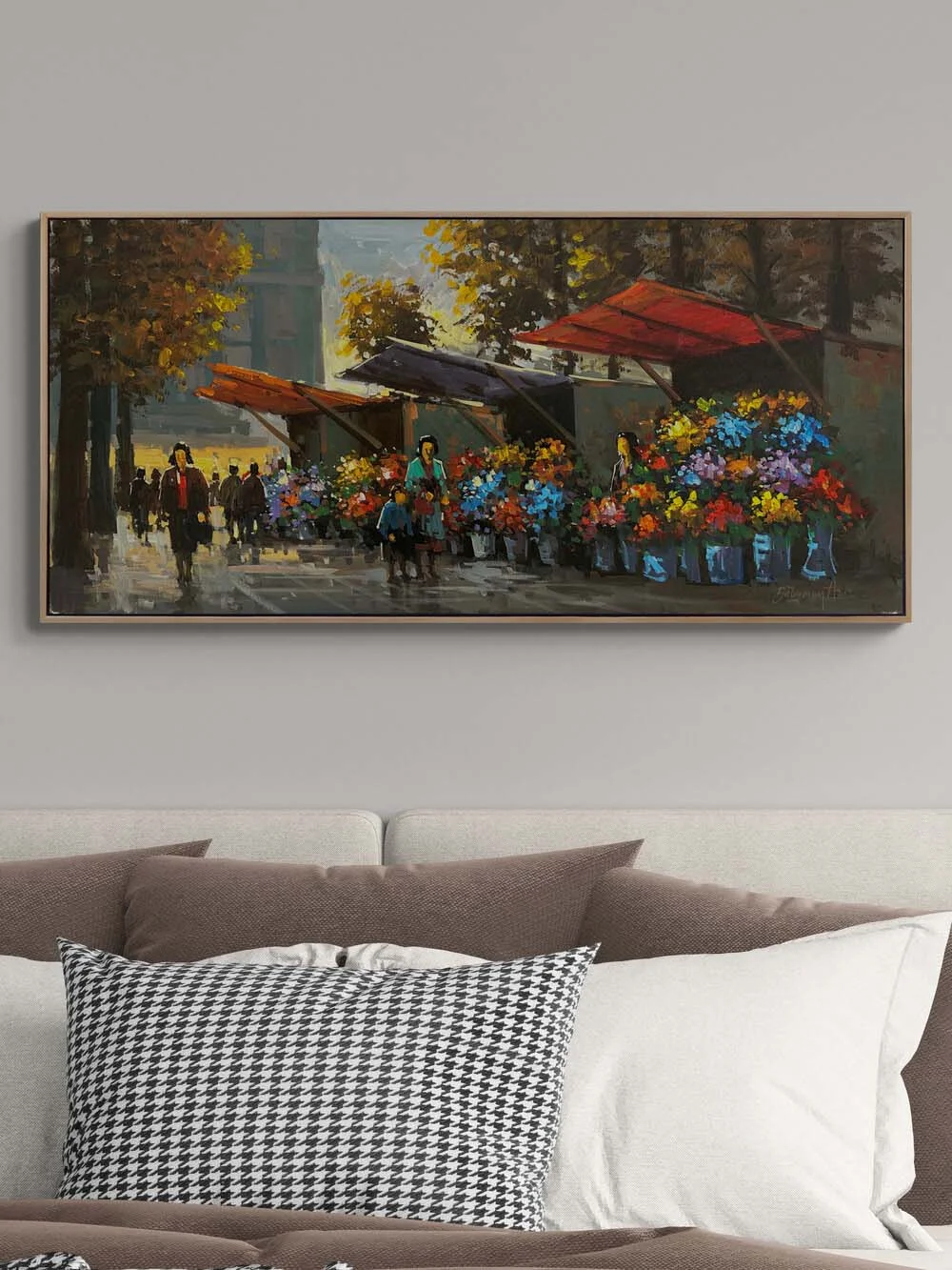 A Day at the Flower Market Oil Painting