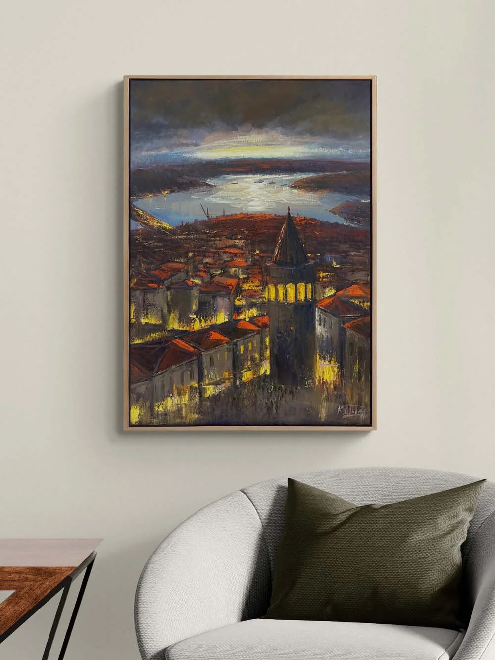 Galata’dan Bir Akşam Yağlı Boya Tablosu