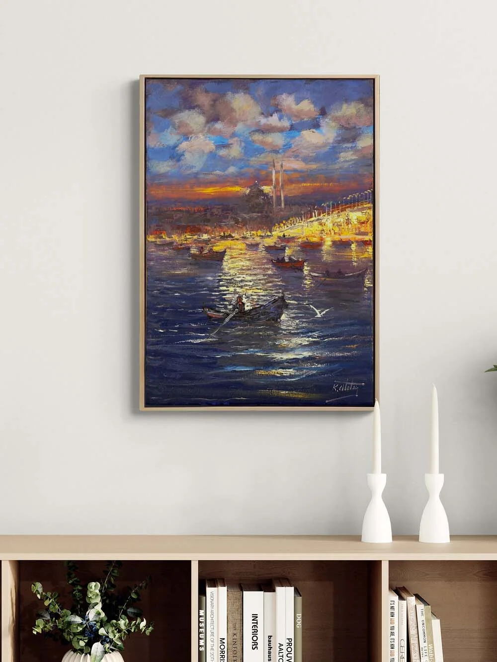 Boats Floating on the Bosphorus Oil Painting