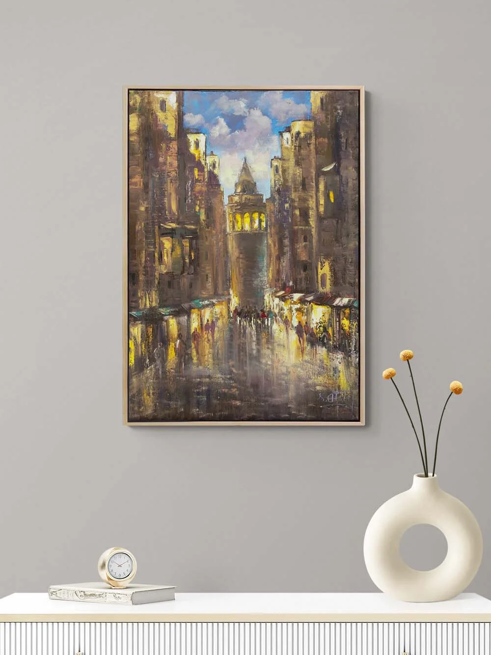 Bir Gün Galatada Yağlı Boya Tablosu