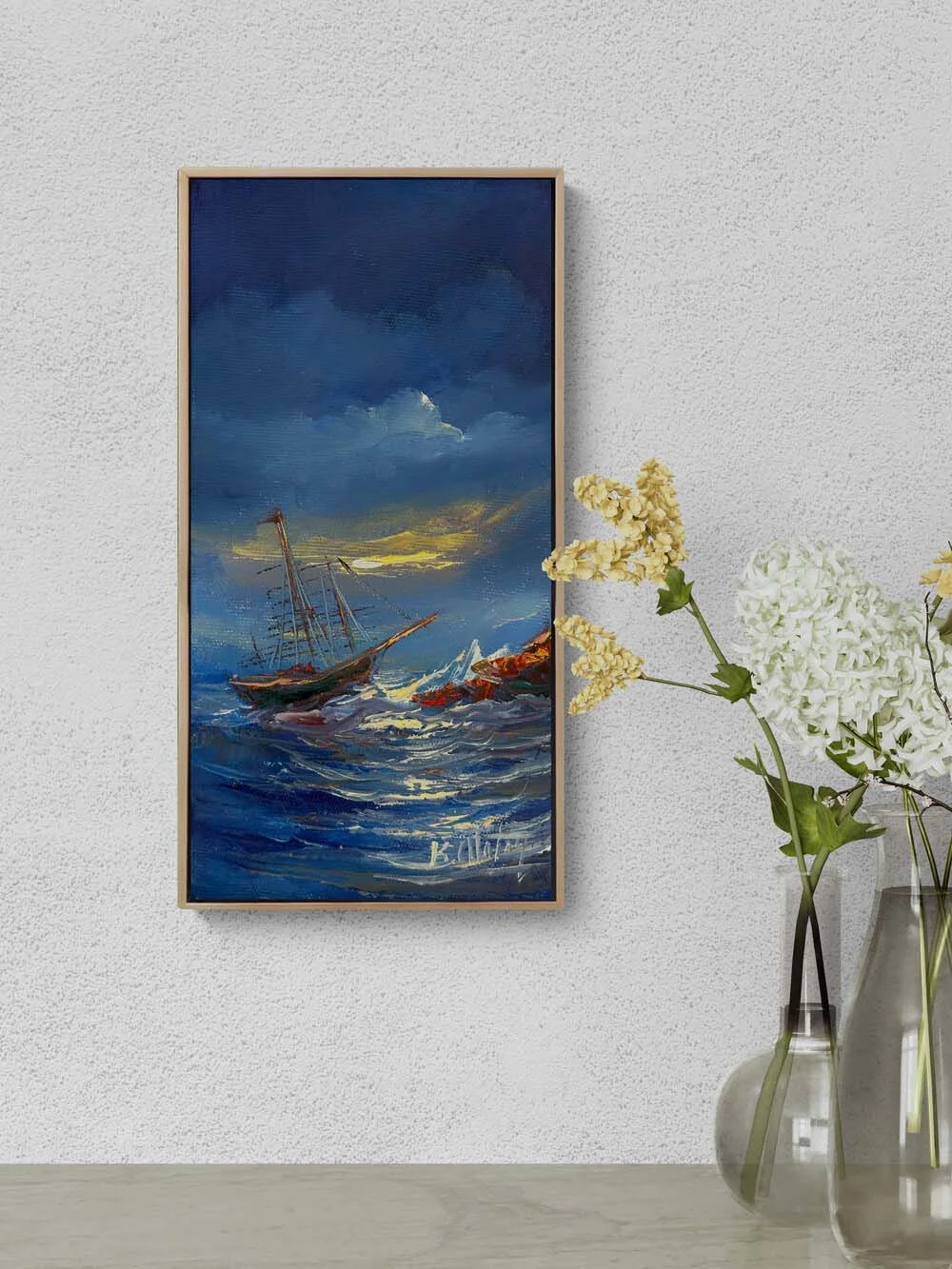 Mavinin İzinde Yağlı Boya Tablosu