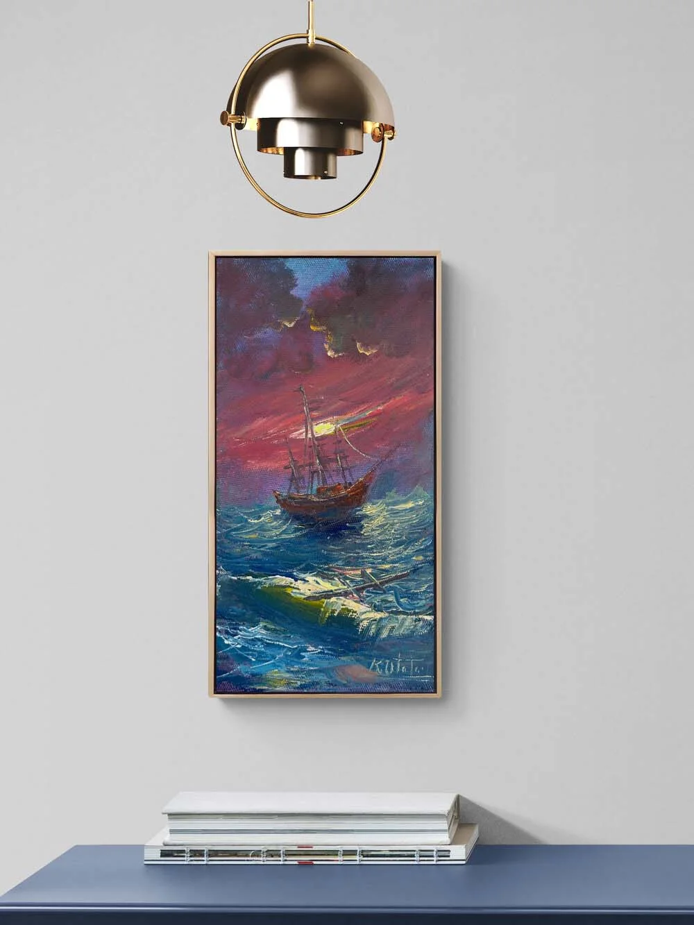 Dalgaların Ardında Yağlı Boya Tablosu