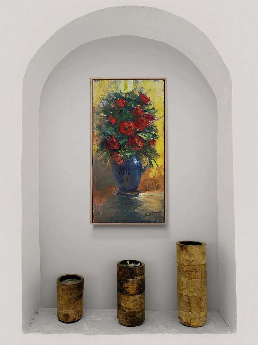 Kırmızı Güller Şarkısı Yağlı Boya Tablosu