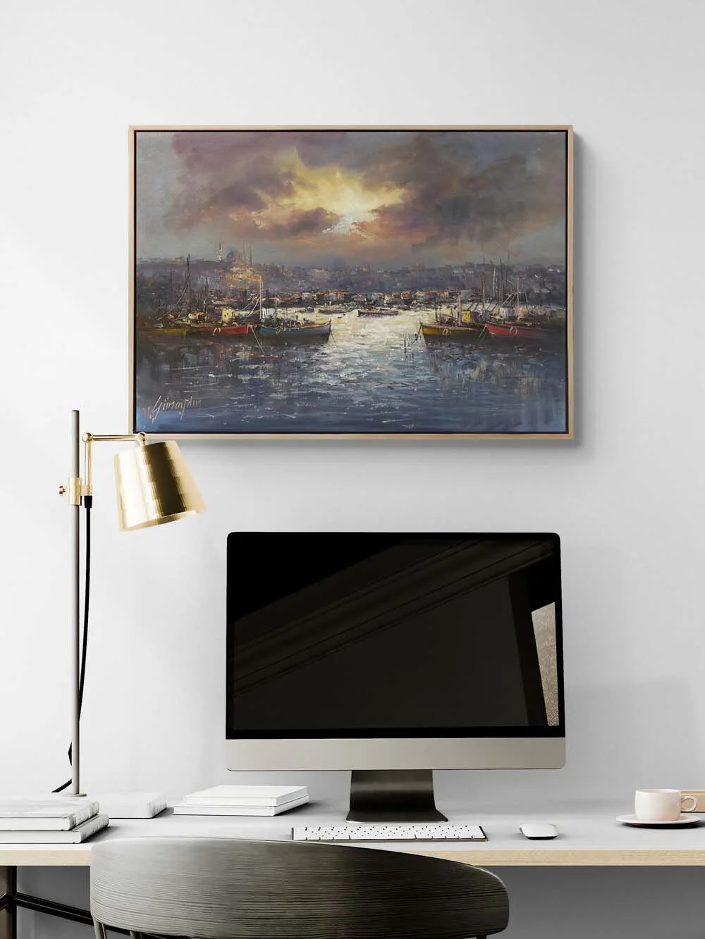 Sisler Arasında Boğaz Yağlı Boya Tablosu