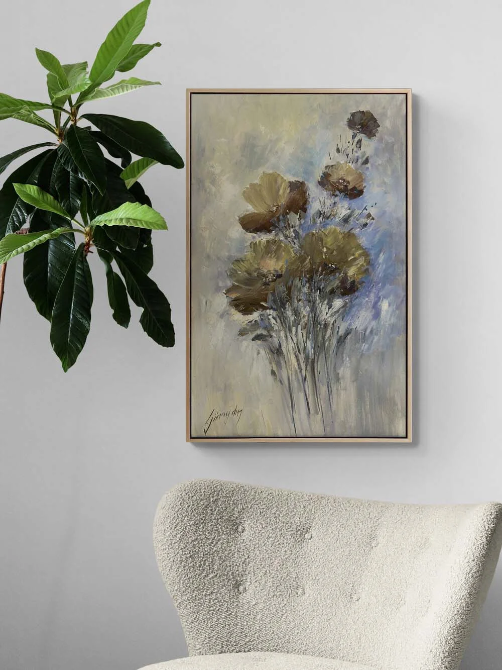 Anemon Çiçeği Yağlı Boya Tablosu