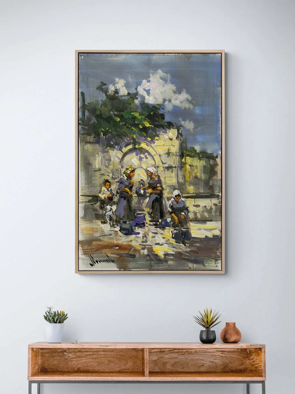 By the Fountain Oil Painting