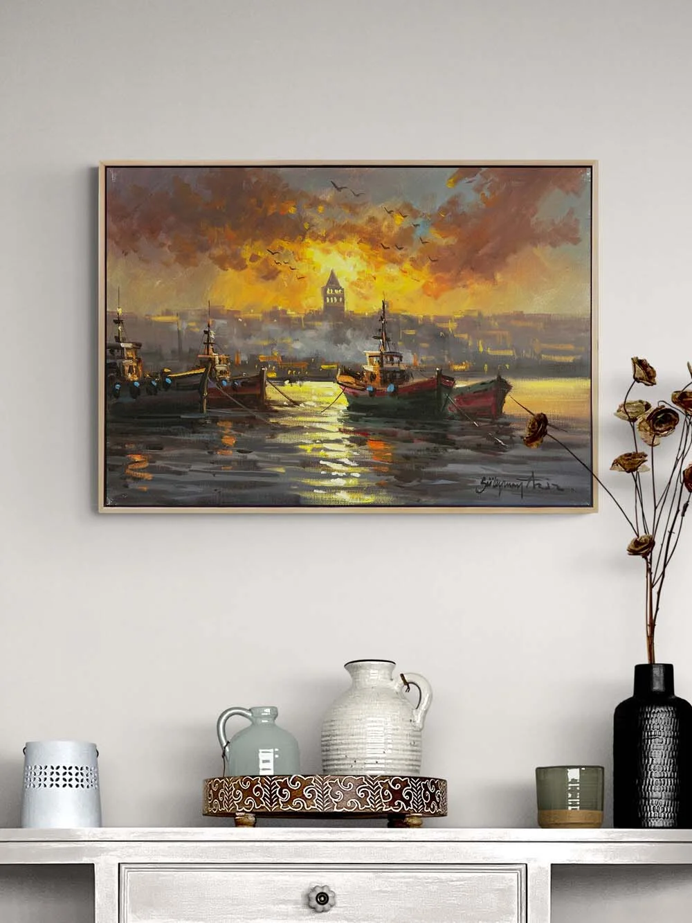 End of Day on the Bosphorus Oil Painting