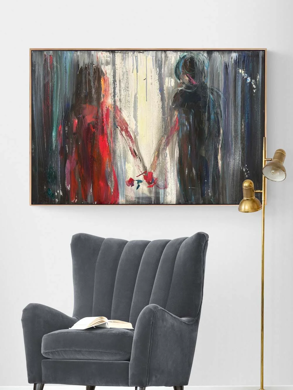 El Ele Geçen Zaman Yağlı Boya Tablosu