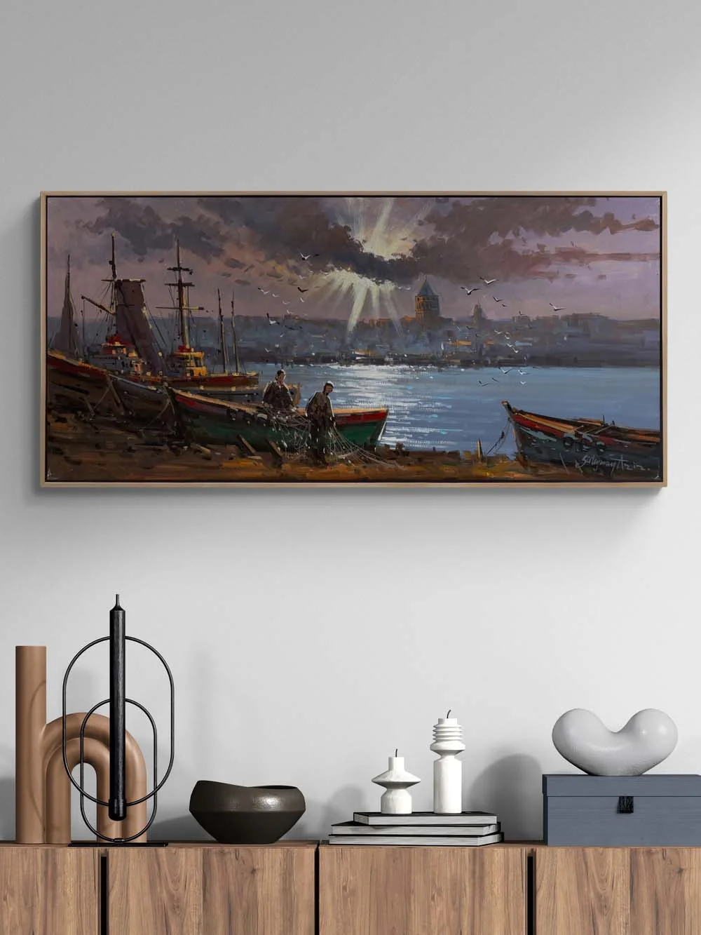 A Day of Fishing on the Bosphorus Oil Painting