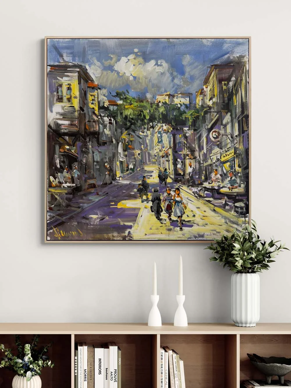 Sidewalk Stories Oil Painting