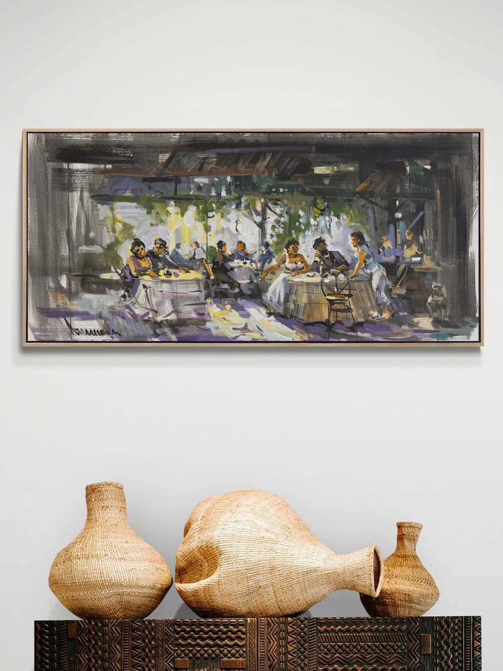 Kafede Geçen Zaman Yağlı Boya Tablosu