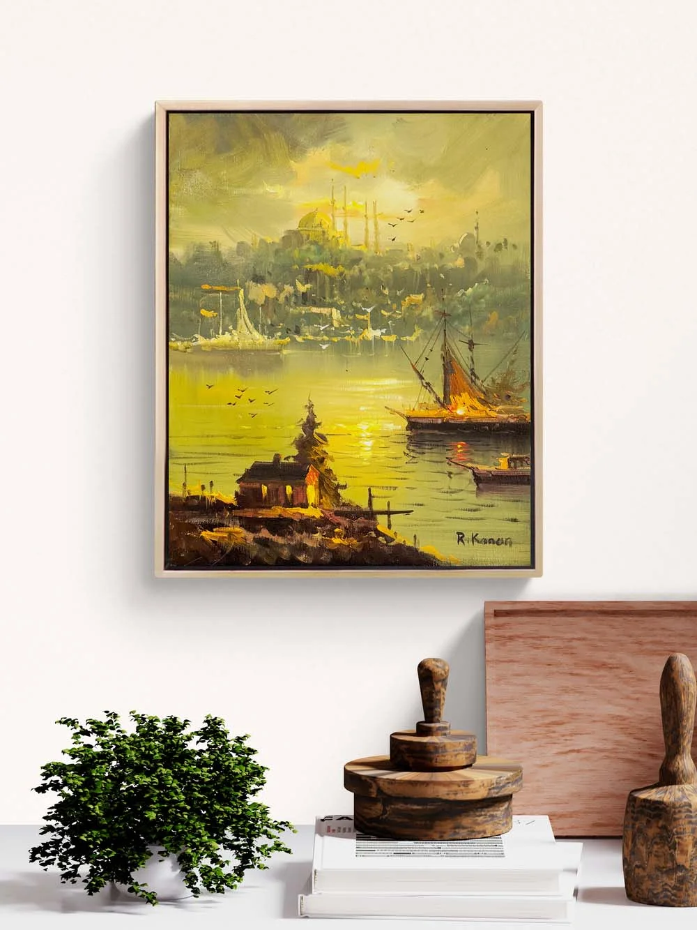 Rıhtımdan Boğaza Yağlı Boya Tablosu