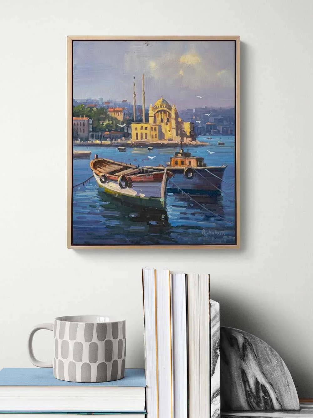 Ortaköy Cami Işıltısı Yağlı Boya Tablosu