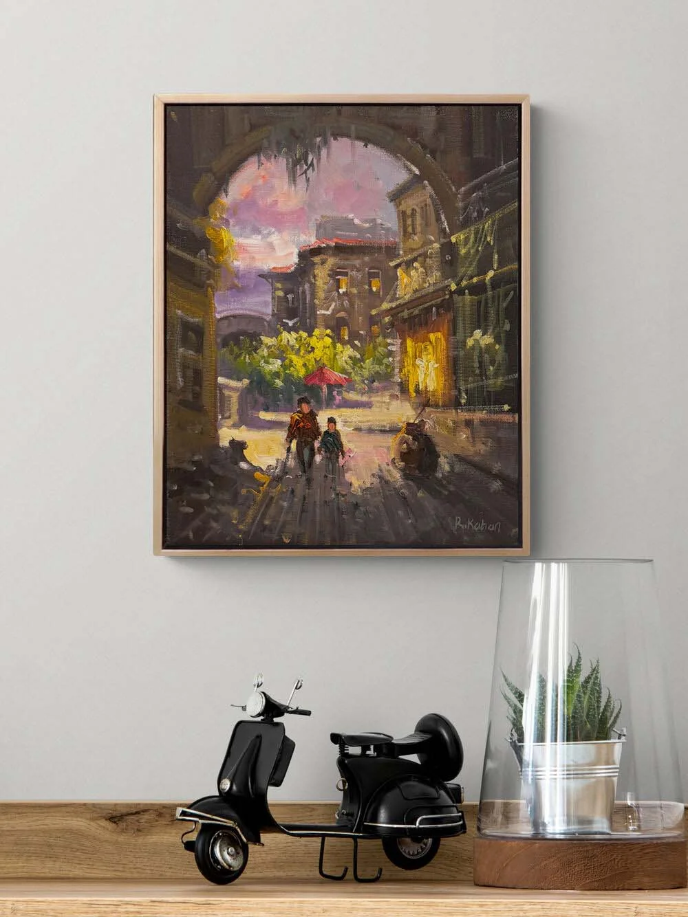 Kemerli Sokak Arası Yağlı Boya Tablosu