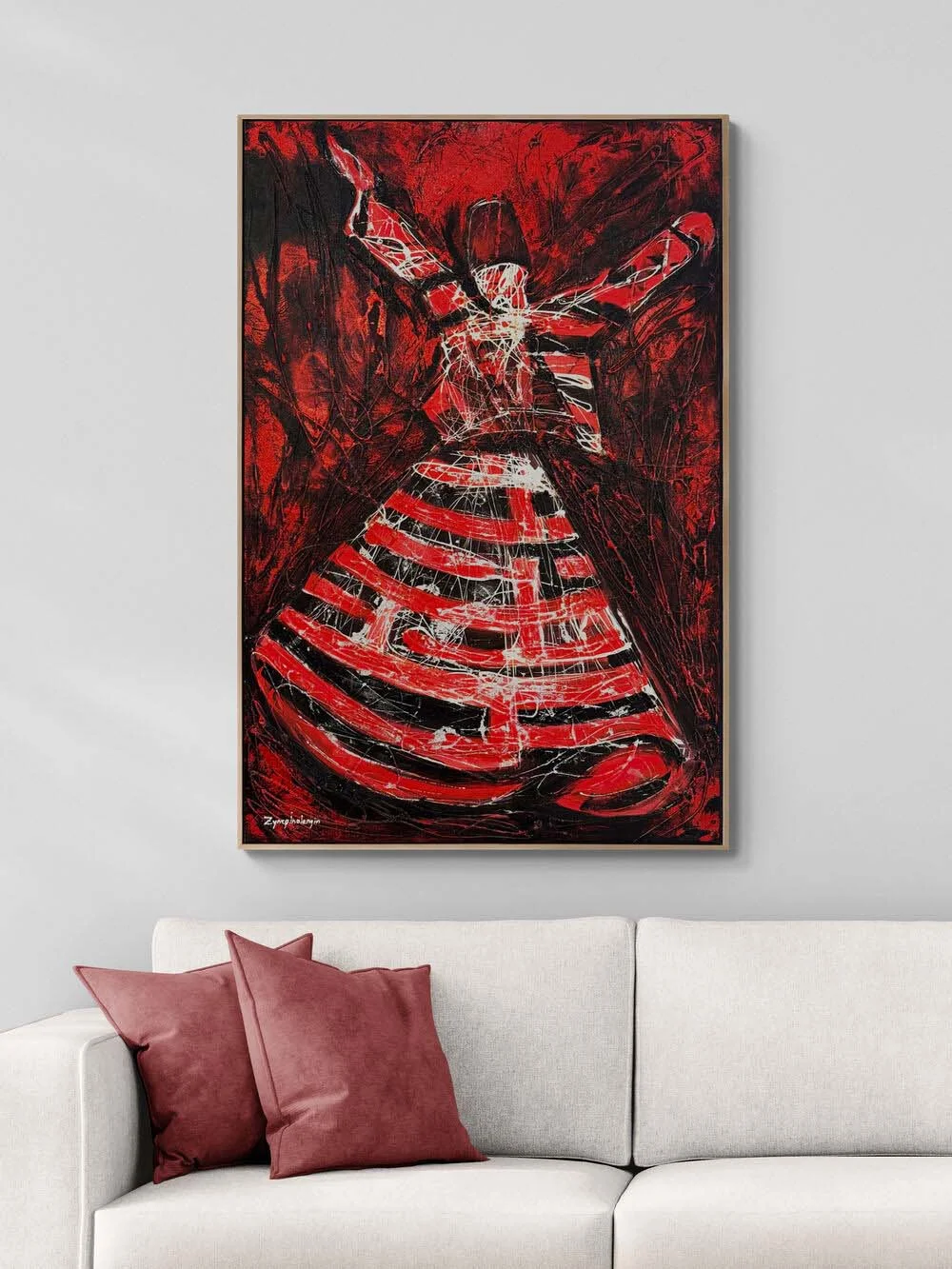 Sessiz Zikirde Semazen Yağlı Boya Tablosu