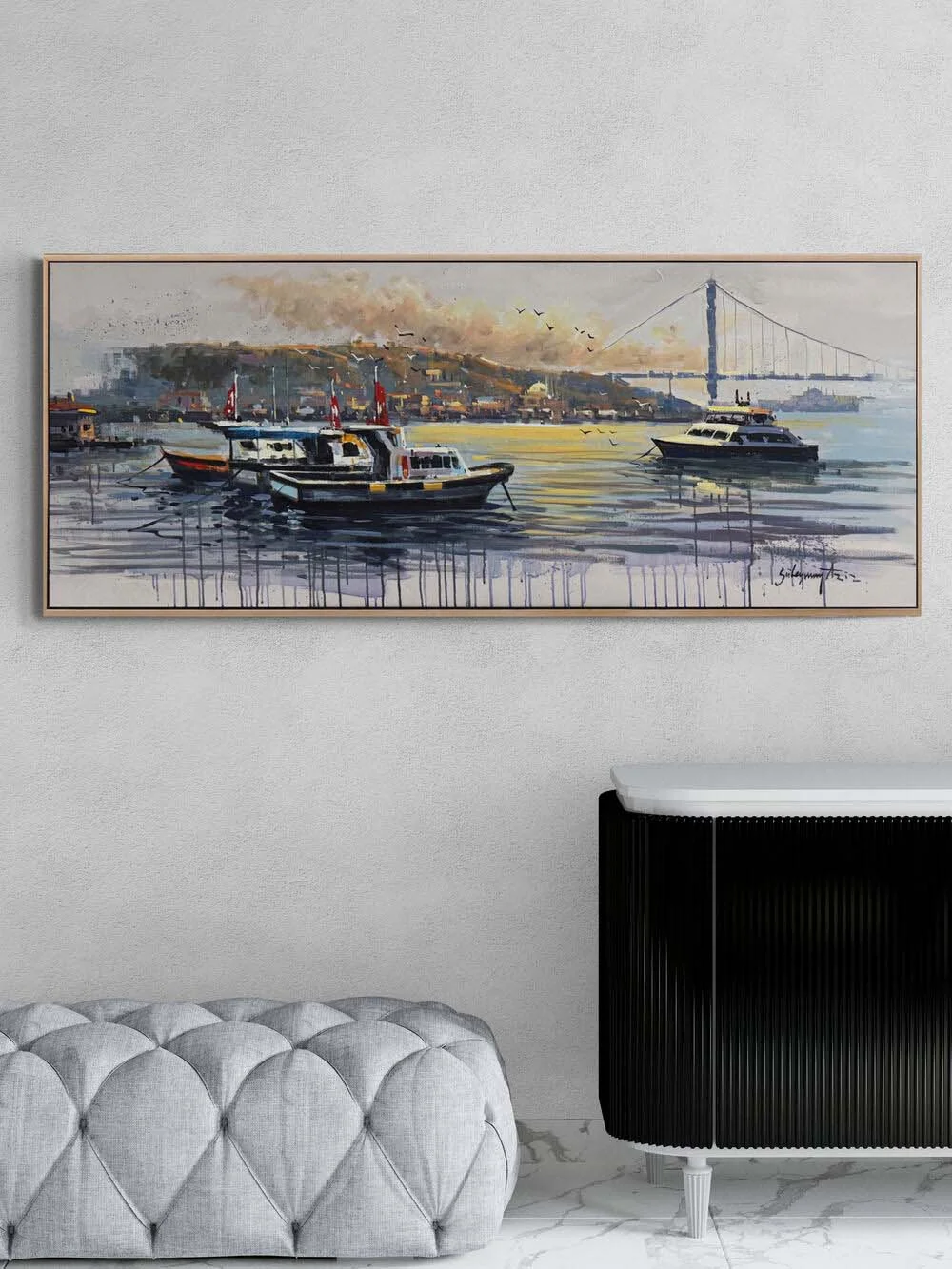 Boğazda Rüzgârın Fısıltısı Yağlı Boya Tablosu