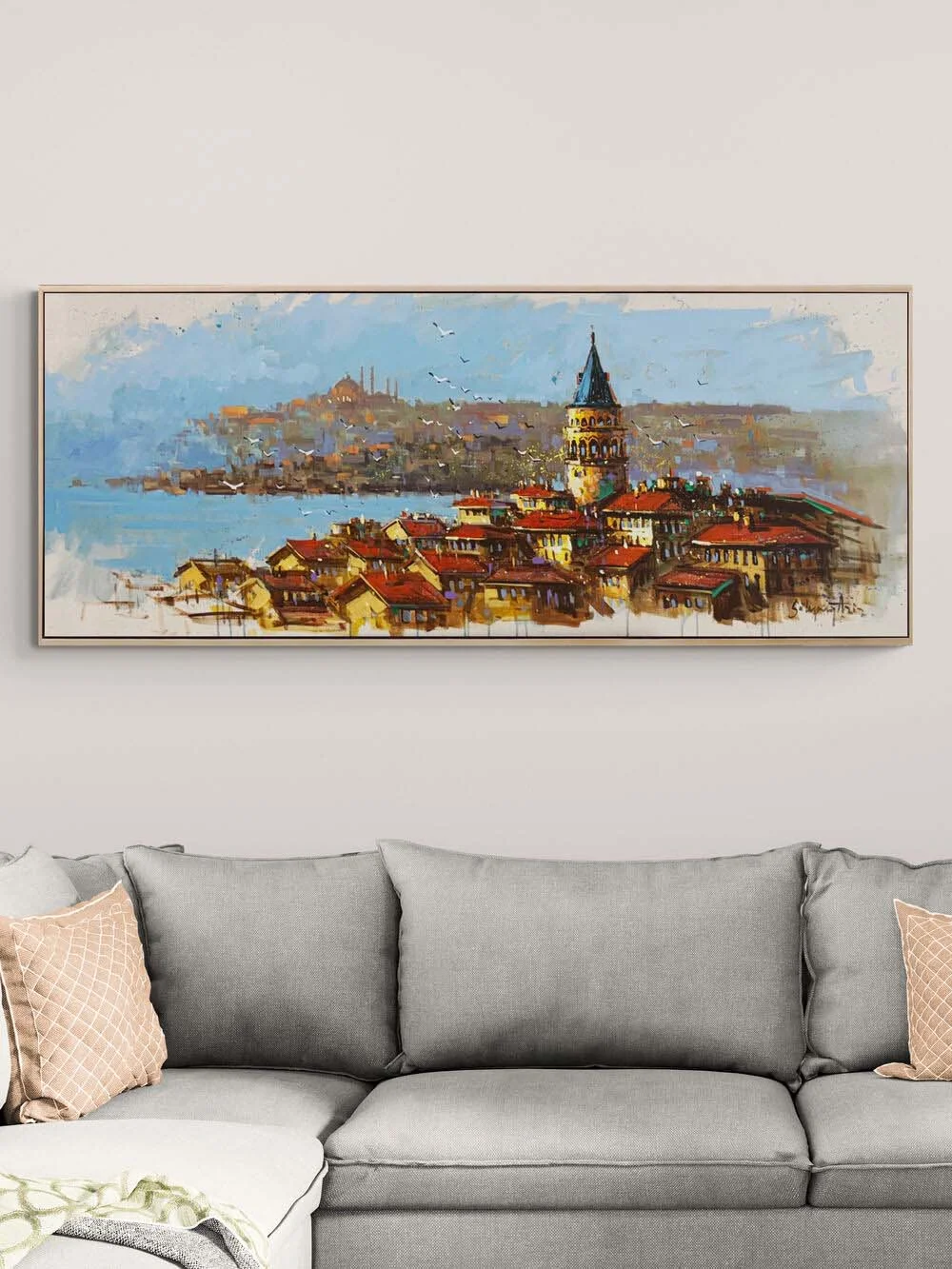 Galata’dan İstanbul’a Bakış Yağlı Boya Tablosu