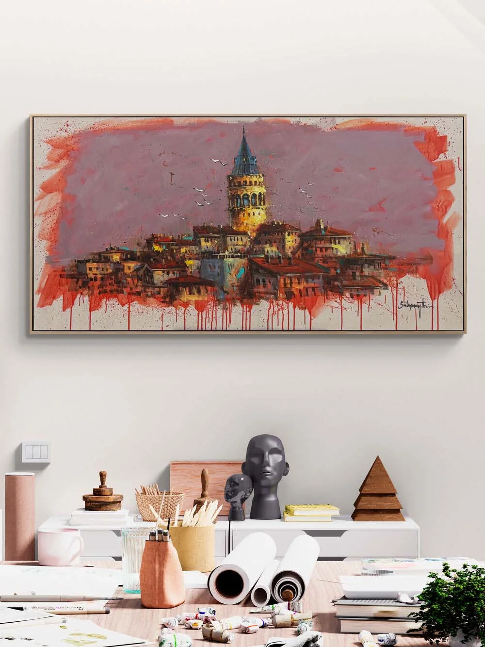 Rüzgâr Galata’da Durur Yağlı Boya Tablosu