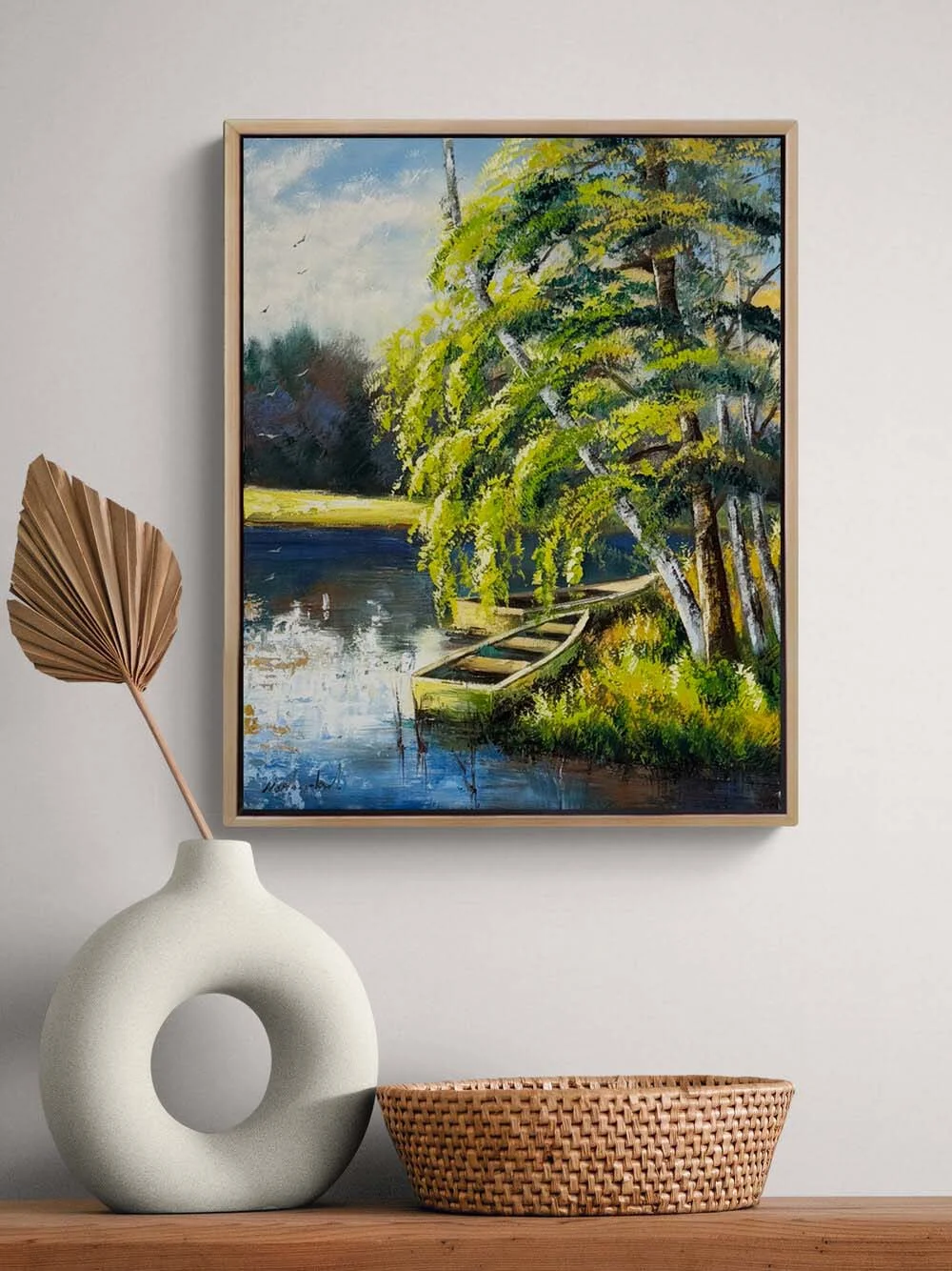 Göl Kıyısında Yağlı Boya Tablosu