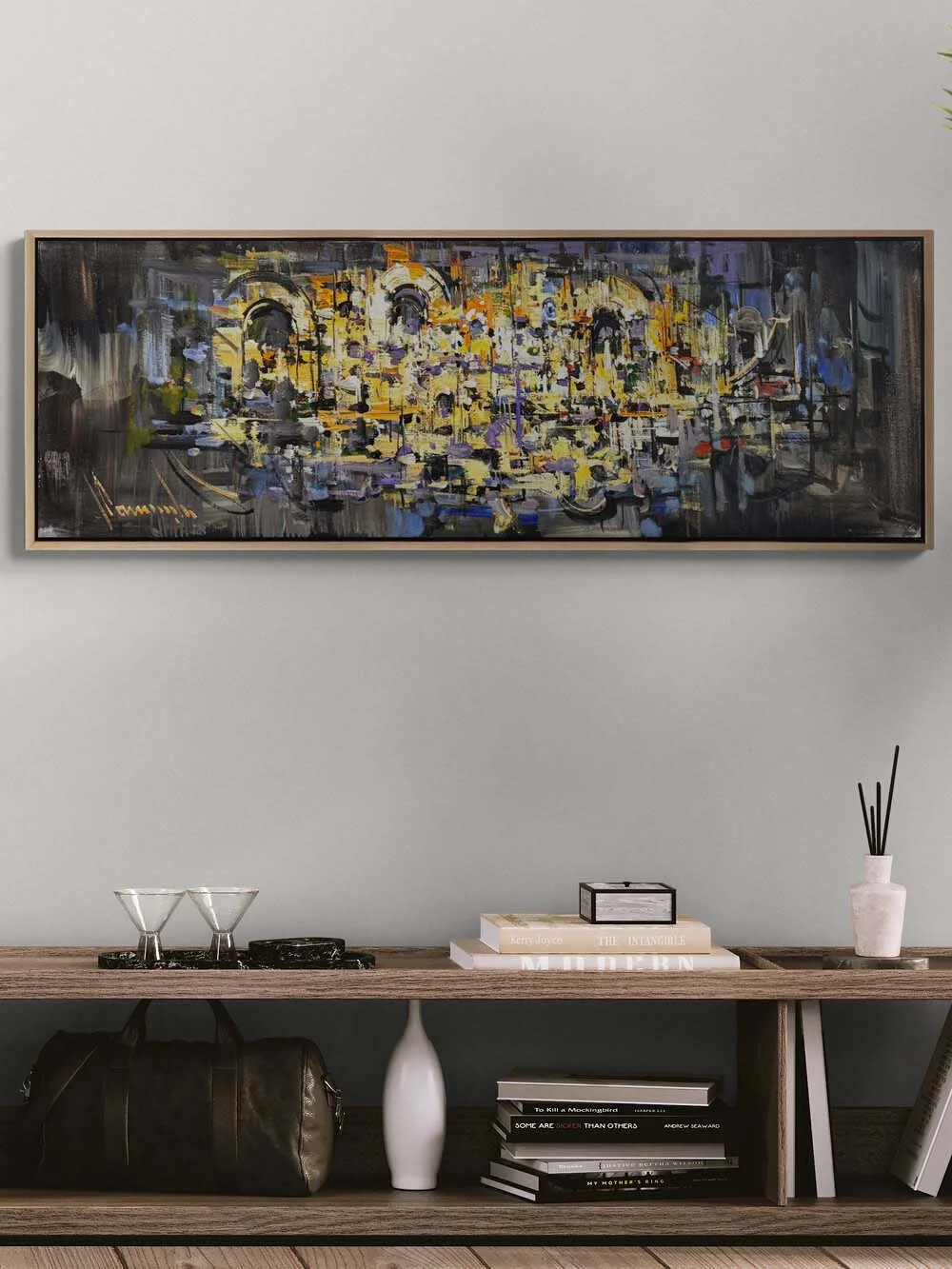 Geometrik Fısıltılar Yağlı Boya Tablosu