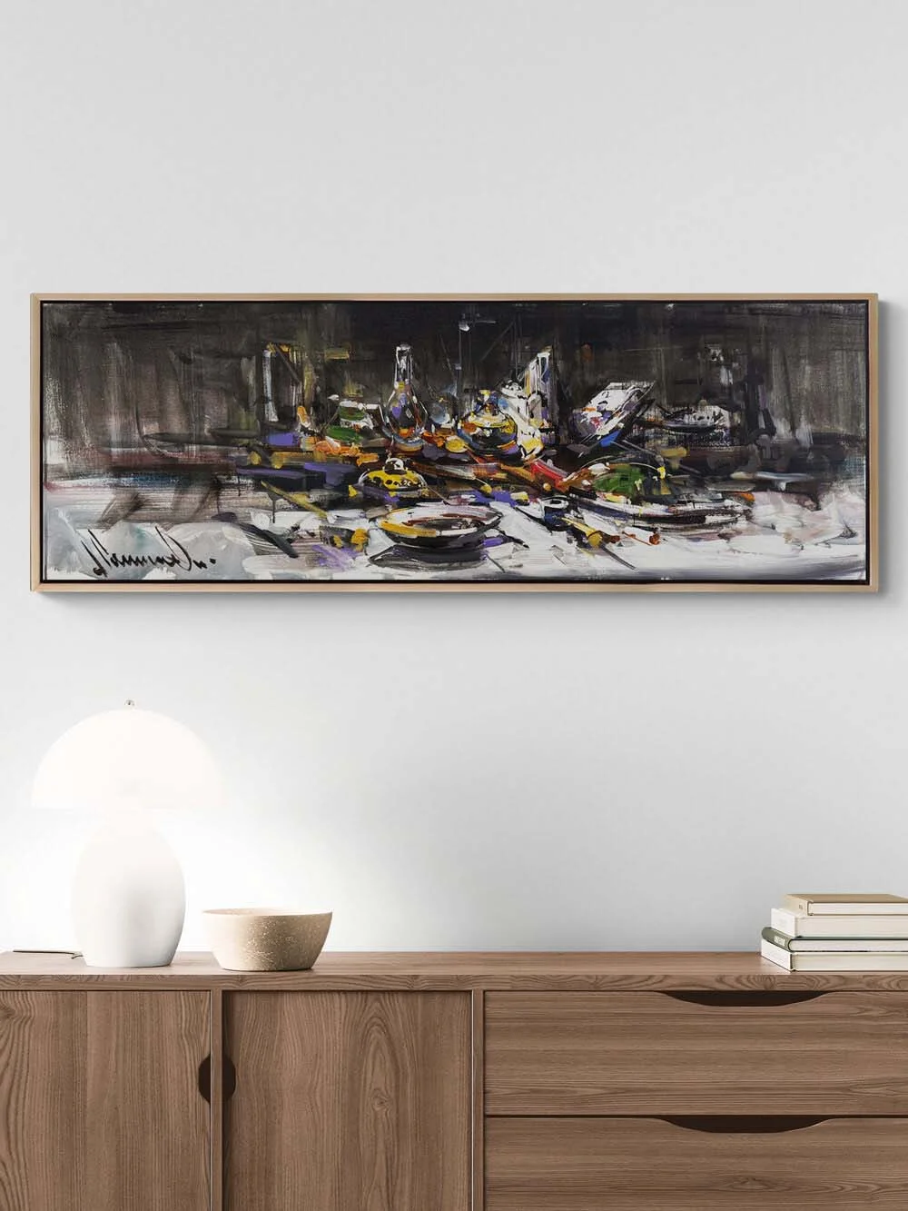 Geceye Kurulan Sofra Yağlı Boya Tablosu