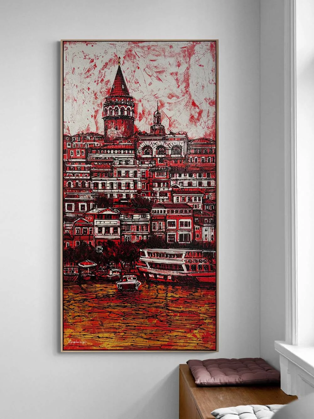 Galata’s Crimson Dream Oil Painting