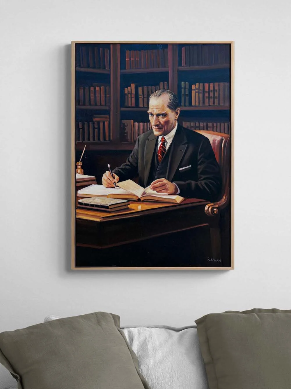 Mustafa Kemal ve Sözleri Yağlı Boya Tablosu