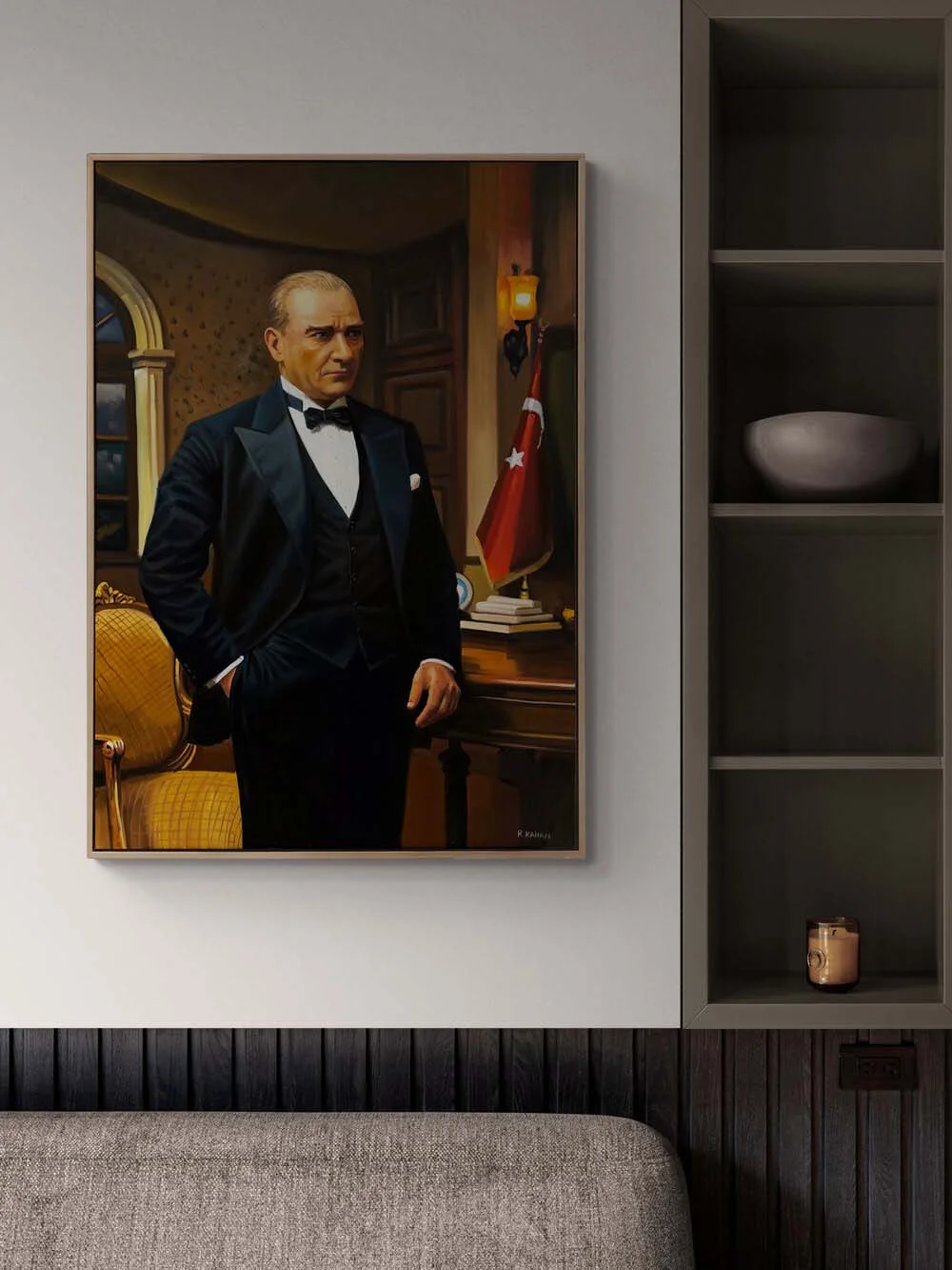 Atatürk ve Cumhuriyetin Işığı Yağlı Boya Tablosu
