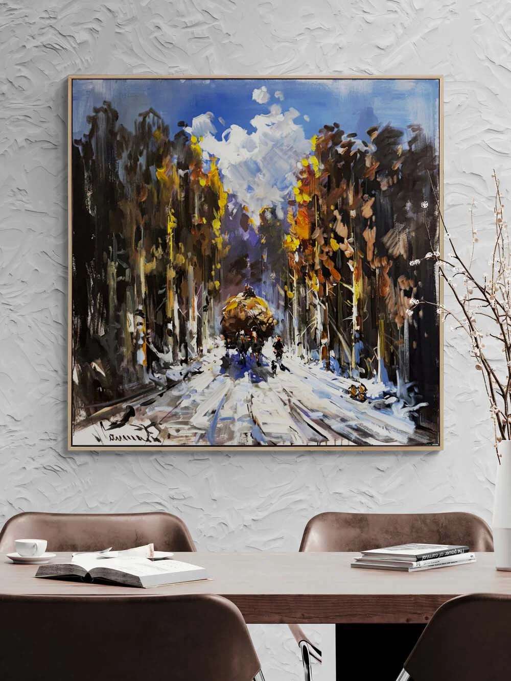 Karlar Altında Yaşam Yağlı Boya Tablosu