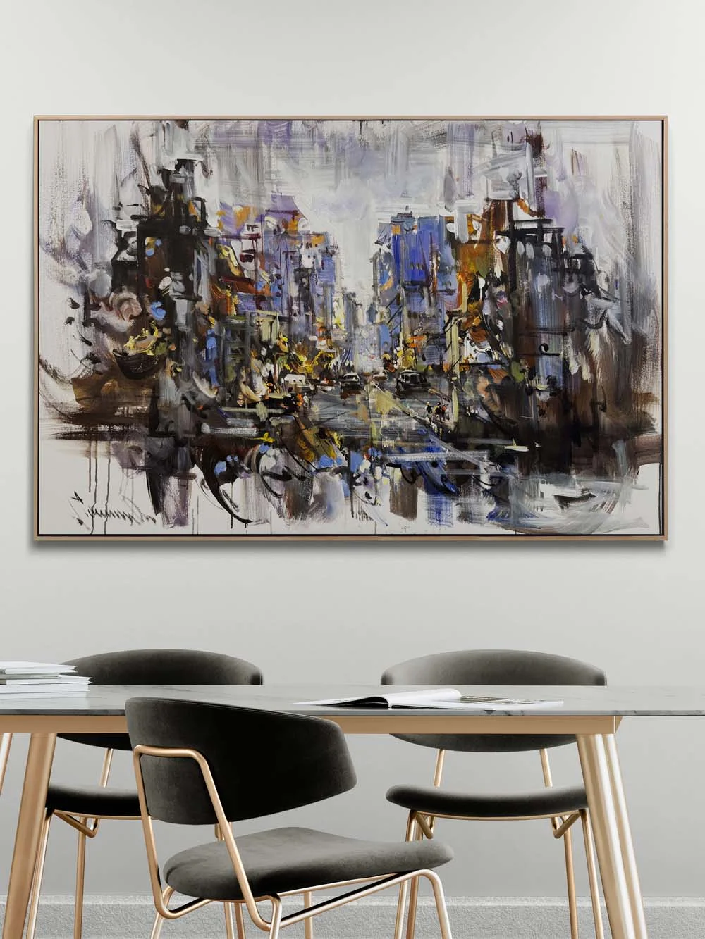 Kozmopolik Bir Şehir Yağlı Boya Tablosu