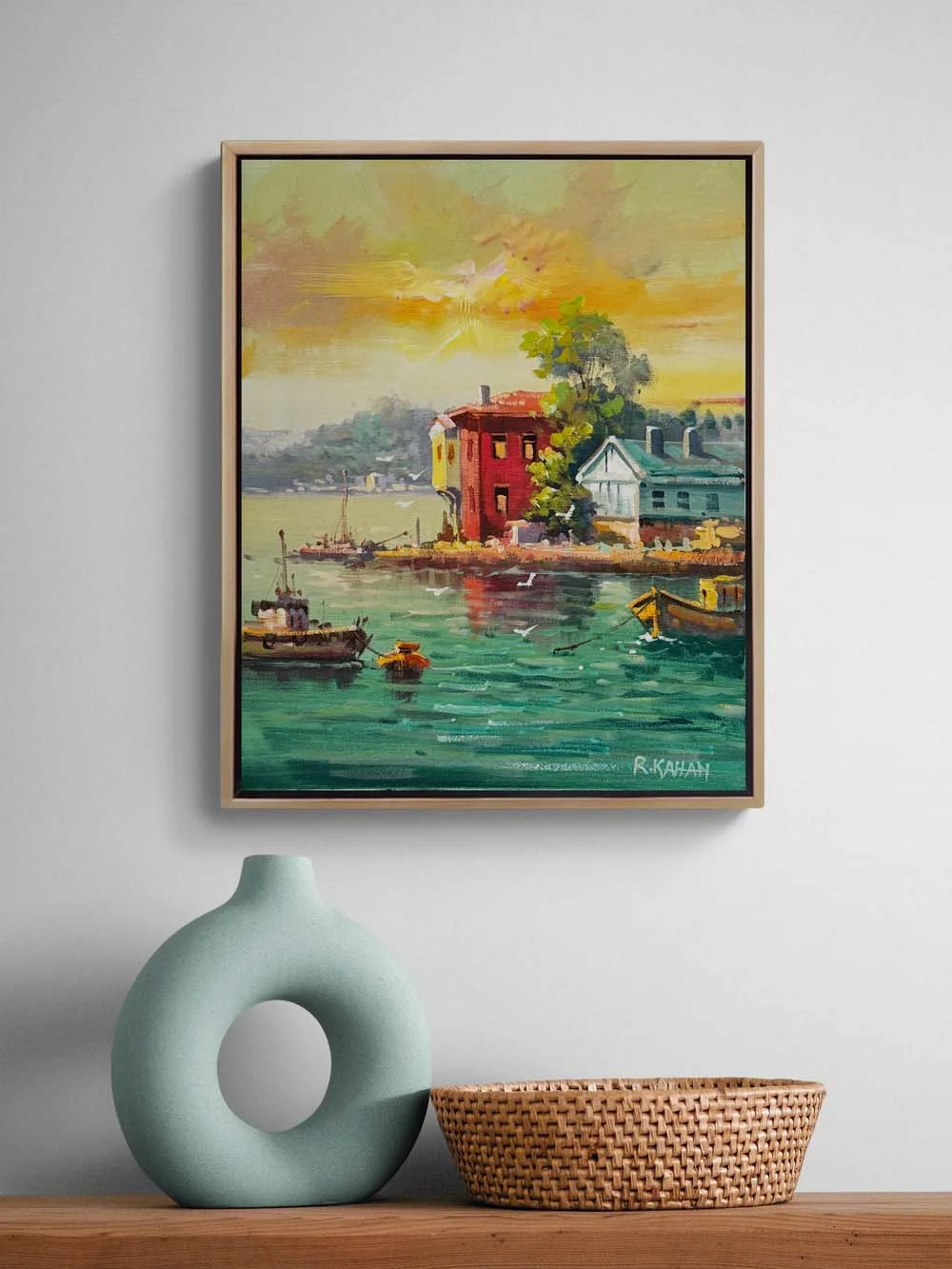 İstanbulda Yalılar Yağlı Boya Tablosu